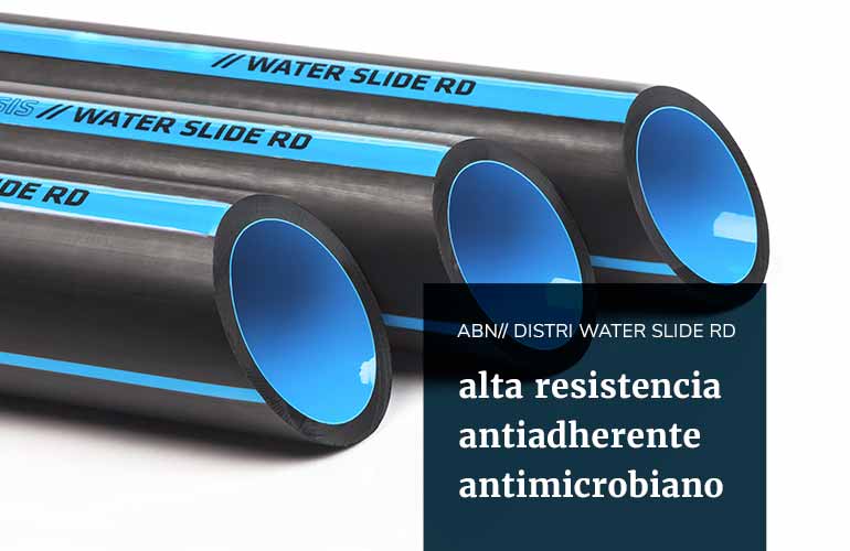 ABN// DISTRI WATER SLIDE RD: el innovador sistema en polietileno de alta resistencia con aditivo antiadherente y antimicrobiano